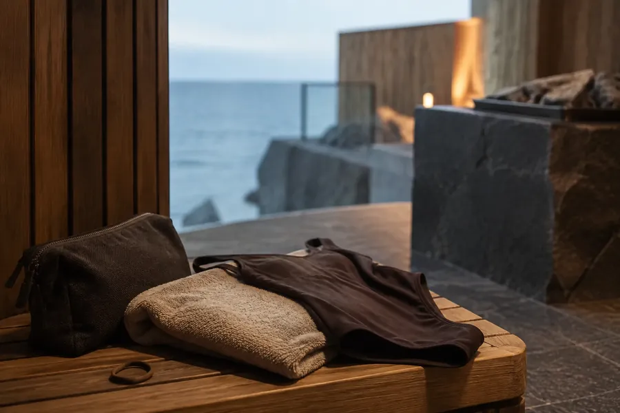 Swimwear and personal items prepared for Sky Lagoon